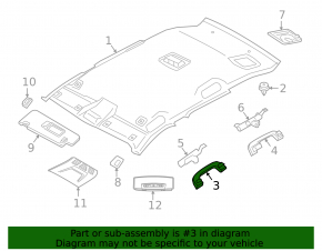 Front left ceiling handle BMW X1 F48 16-22 black, broken mount