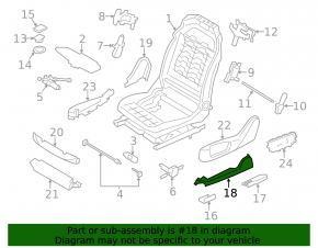 Driver's seat side trim, lower left, BMW 5 G30 17-23 Elfenbein-Weiss