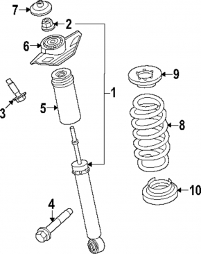 Rear left shock absorber support for Nissan Ariya 23-25 AWD with boot