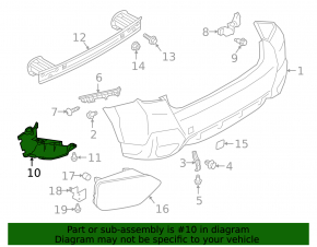 Rear bumper guard left Subaru XV Crosstrek 18-23