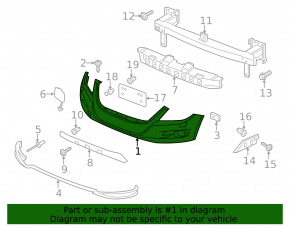 Front bumper bare VW Tiguan 12-18 rest, black LC9X, scratches
