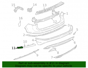 Rear left outer reflector for VW Tiguan 22-24 for 5 headlights