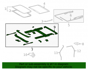 Sunroof assembly for Toyota Sequoia 2008-2009