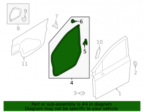 Front right door seal Subaru XV Crosstrek 13-17