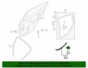 Door seal rear right lower Subaru Outback 20-23