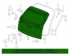Trunk door bare Honda HR-V 16-22