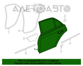 Door bare rear right Chrysler 300 11-23 black PX8, small dents
