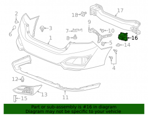 Rear Bumper Absorber Left Honda Clarity 18-21 USA