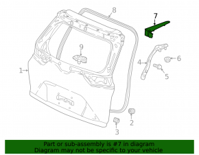 Right tailgate hinge cover for Honda CRV 17-22, broken mount