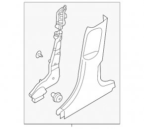 Hyundai Ioniq 5 22-24 center pillar trim, lower right, green leather