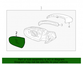 Left mirror element Kia Sportage 17-22, heated, aspherical