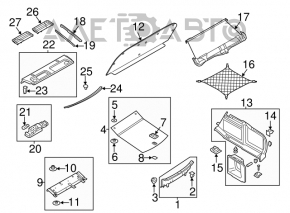 Door trim panel rear left Audi A4 B8 08-12 pre-rest gray, sedan without curtain