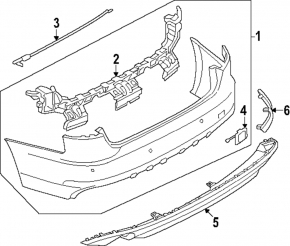 Bare rear bumper Audi A4 B9 17-19