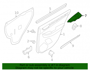 Rear left window lift control trim Subaru Outback 15-19 black
