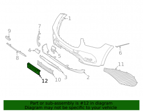 Platform for number plate of front bumper Mercedes W167 GLE 350 450 20-23