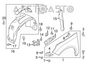 Front right wing Ford Focus mk3 11-18 usa silver UX
