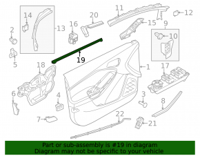 Door-glass molding, central front left, Ford Focus mk3 11-18, matte