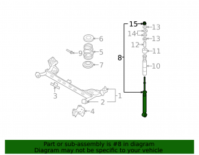 Rear left shock absorber Nissan Versa 1.8 10-12