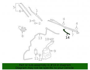 Left washer nozzle for Mitsubishi Galant 2004-2008