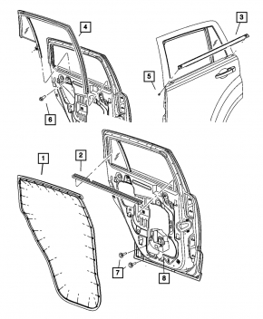 Rear left door seal Jeep Compass 11-16