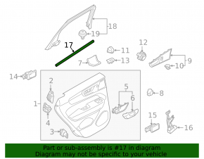 Rear right inner glass seal Volvo XC60 18-23