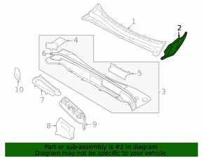Windscreen wiper seal right Volvo XC90 16-23