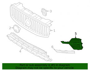Volvo XC60 22-25 B5, B6 black right front bumper grille for parking sensors