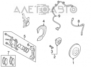 Front left ABS sensor for Mitsubishi Galant 2012