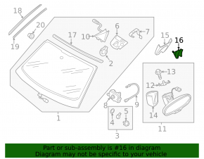 Audi A6 C8 19-25 interior mirror cover, gray