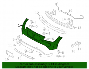 Front bumper bare BMW X1 E84 13-15 Without m sport, without lmp washer
