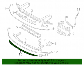 Front bumper absorber lower BMW 7 G11 G12 16-19 fractures, breakage of fasteners