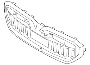 Upper radiator grille BMW i5 G60 21-25 M package, gloss black