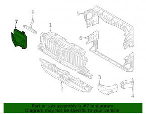 Right additional radiator air duct for BMW X3 G01 22-23 M40i