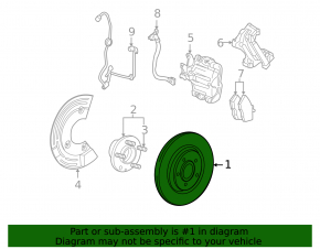 Front left brake disc Ford Taurus 09-20 330/11