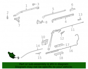 Door hinge lower rear left Toyota Sienna 21-25