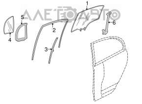 Rear right window lifter with motor for Honda Civic 4D 06-09