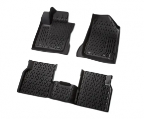 Set of floor mats for Jeep Compass 17-24, black rubber, type 2