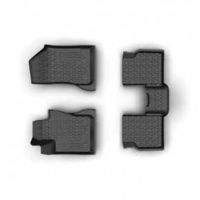Set of floor mats for Jeep Compass 17-24, black rubber, type 2