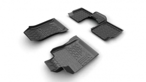 Set of floor mats for Jeep Compass 17-24, black rubber, type 2
