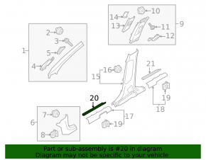 Door sill trim front right outer Kia Sorento 16-20