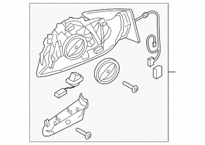 Left side mirror for Audi A5 10-16 without cover, without mirror element, without turn signal, BSM