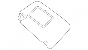 Right Nissan Leaf 13-15 visor, gray cloth, without hook