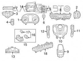 Mercedes GLC 16-19 Front Panel Button Block for Projection