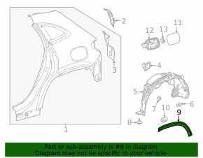 Rear right fender arch trim for Mercedes H247 GLA 20-26