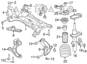 Ford Focus mk3 11-18 lower front left control arm, R15
