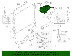 Cooling expansion tank Mustang mk6 15-23 5.0, 2.3T, 3.7, without cap