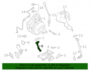 Oil drain pipe for Audi Q7 4L 10-15 3.0 TDI, 3.0 turbocharger