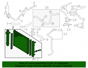Water cooling radiator for Toyota Prius C 12-19 1.5