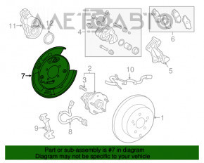 Rear left brake disc cover Toyota Highlander 20-
