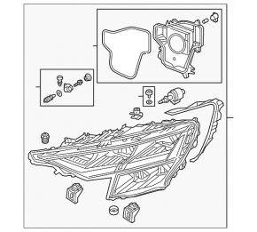 Right front headlight assembly for Audi Q8 19-25 LED